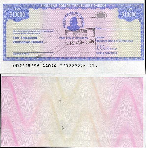 10 000 Dolárov Zimbabwe 2003, Pick 17