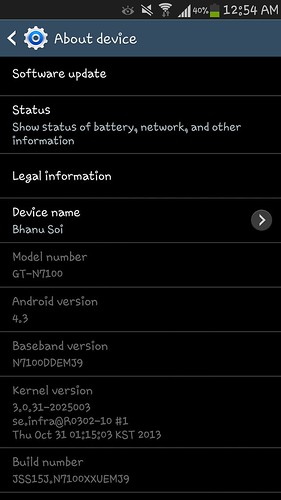 Android 4.3  Galaxy Note 2