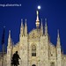The moon over the Duomo in Milano