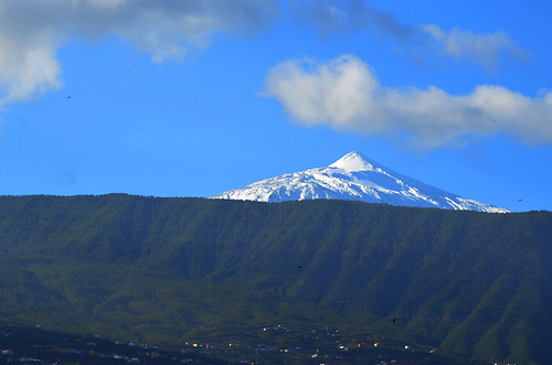 Mount Teide in snow, La Orotava Valley, Tenerife