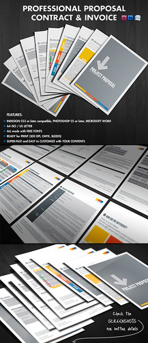 Business proposal template, Professional Proposal Contract Invoice
