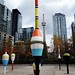 Things that stick up: fooling with the @DougCoupland Bobber Plaza installation and the CN Tower.