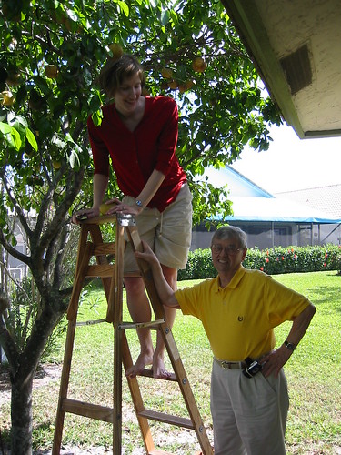 photo of me and John in his garden in Florida