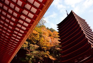 13-storied pagoda of Tanzan Sinto Shrine taken by film camera.