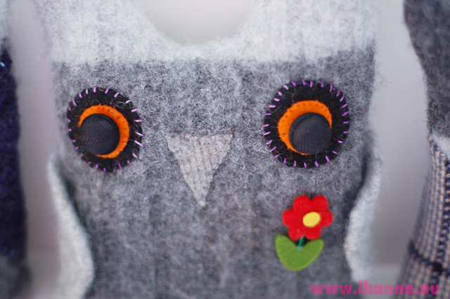 Recycled Sweater Owl #1