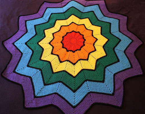 Rainbow ripple blanket