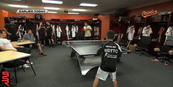 Orioles welcome local youth for clubhouse ping pong