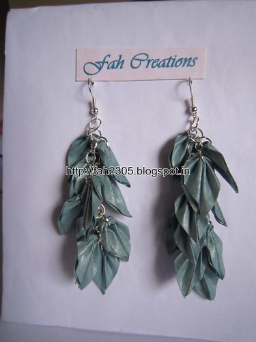 Handmade Jewelry - Origami Paper Leaves Earrings (24) by fah2305