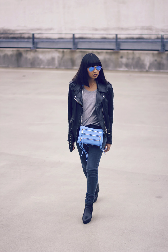 zalando blogger birthday bash-rebecca minkoff mini 5 zip bag giveaway-mode junkie zalando-rayban mirrored sunglasses