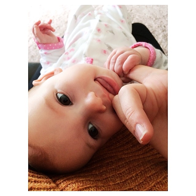 Hello, upside down baby that enjoys chewing on my fingers! #mabrymaeeveryday