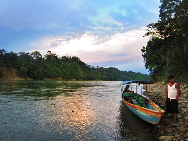 Sunset on rio Napo