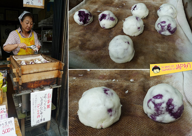 Kawagoe - steamed purple sweet potato bun - old lady shop