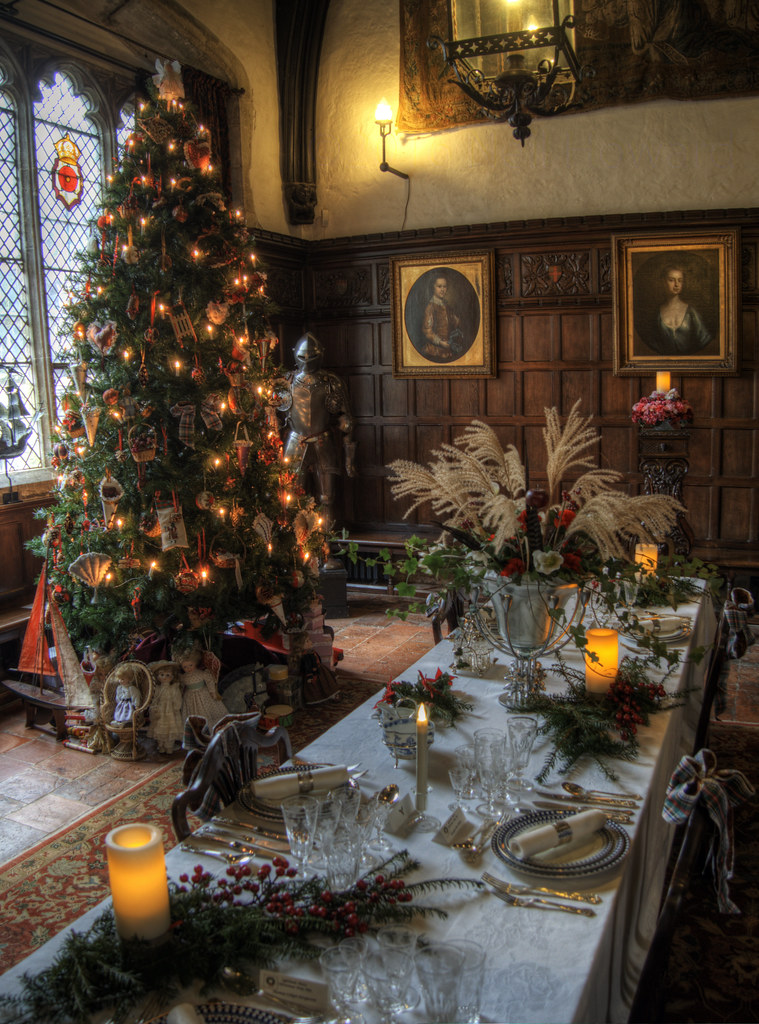 Ightham Mote , Great Hall, ready for Christmas