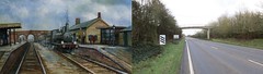 THEN/NOW ON THE TIVETSHALL TO BECCLES - WAVENEY VALLEY LINE.