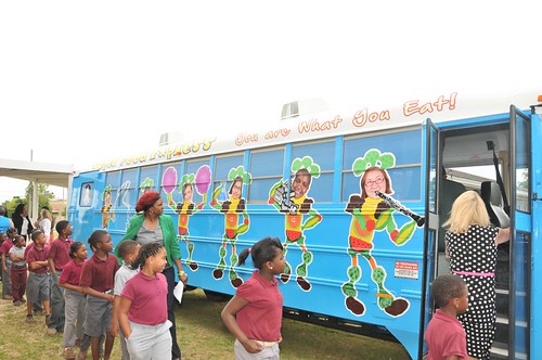 Mobile County’s Super Food Express bus travels from nine to 12 schools to ensure their children are fed healthy meals when school is out of session.