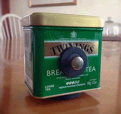 Pinhole. Twinings tea tin cam.