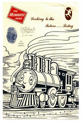 "The Stony Express", drawn by Mike Giant on a sheet of vintage letterhead in issue #3 of "Say it Ain't Southern" zine, 2016.