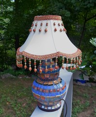 Mosaic Lamp- Rust and Blue