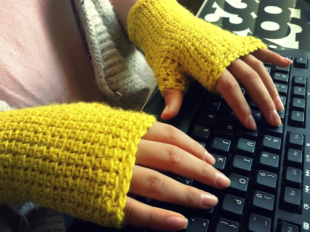 Crochet: guantes sin dedos , mitones
