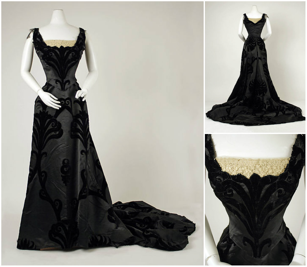 1898. Evening Dress. Silk, cotton. metmuseum