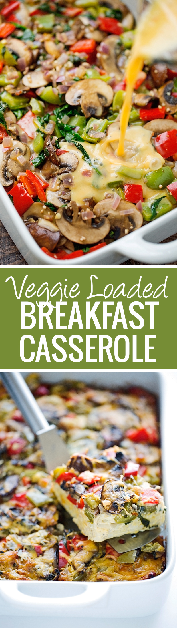 Veggie Loaded Breakfast Casserole - made with hash browns and all your favorite veggies! Add in rotisserie chicken, crumbled sausage or anything else you please - it's totally customizable! #breakfast #breakfastcasserole #casserole #veggiecasserole | Littlespicejar.com @littlepsicejar