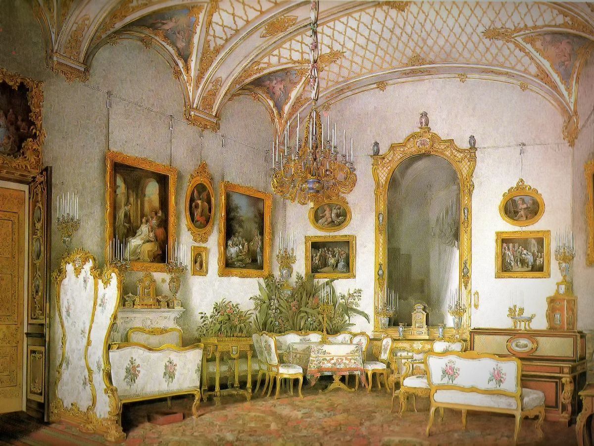 The white drawing room in the North-Western Risolite (Alexandra Fedorovna suite), 1860