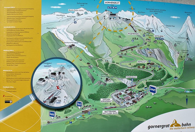 Gornergrat Bahn map Zermatt