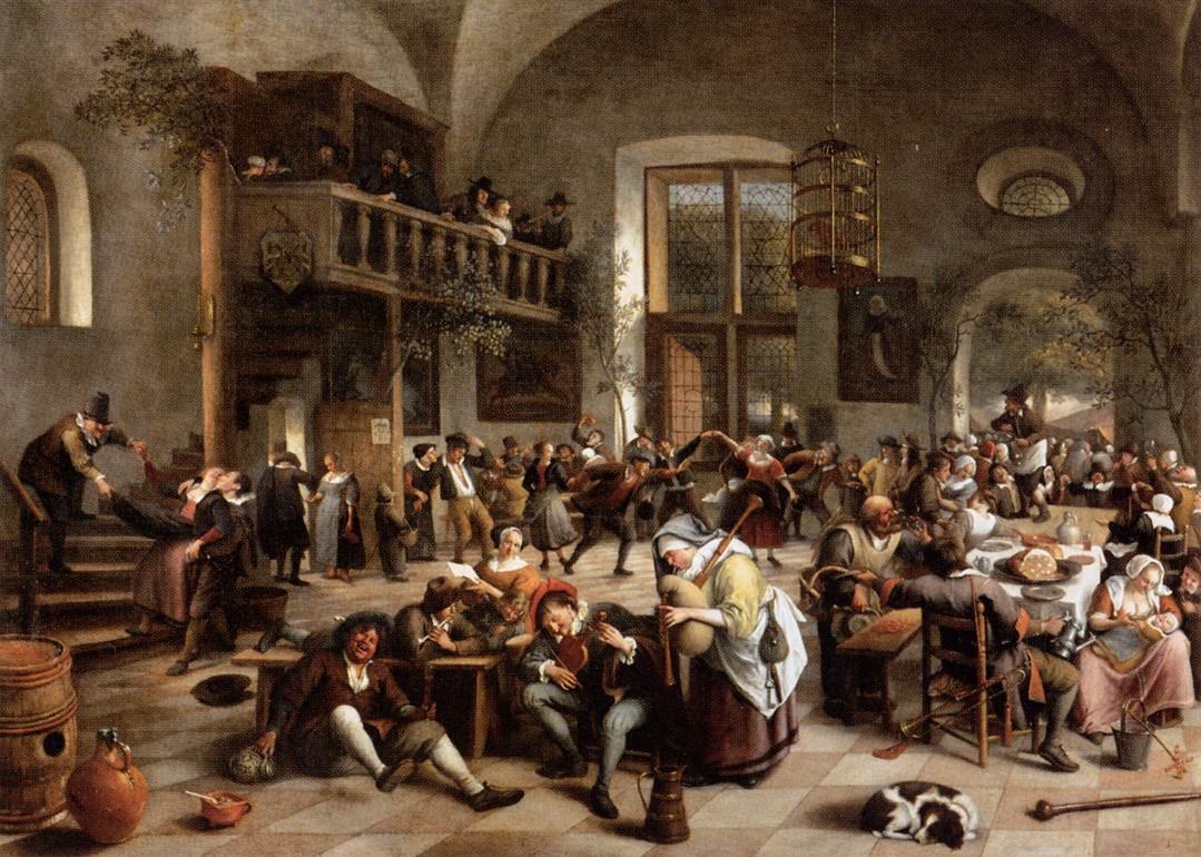 A Dutch tavern scene by Jan Steen, late 17th century