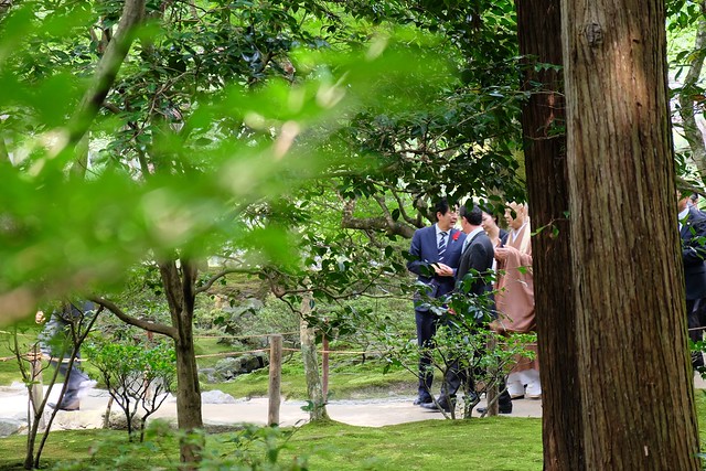 Japanese and French prime ministers at Ginkakuji