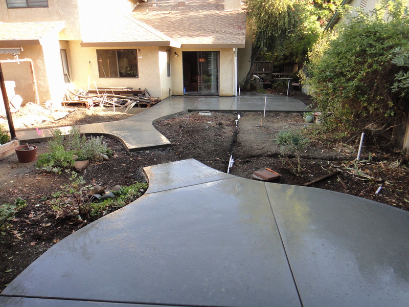 New Concrete Patio, Walkway, And Gazebo Slab In Davis