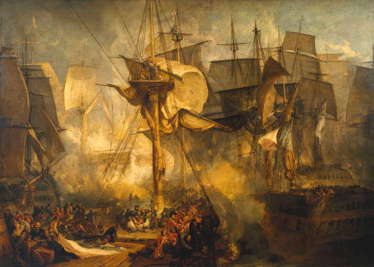 The Battle of Trafalgar, as Seen from the Mizen Starboard Shrouds of the Victory by Joseph Mallord William Turner, 1808
