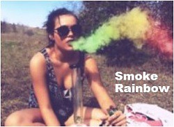 Hippie girl smoking rainbow