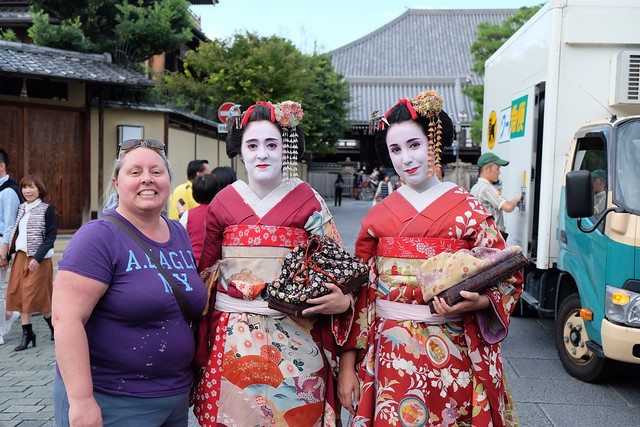 Claire with some ladies who wanted to dress up as Geishas