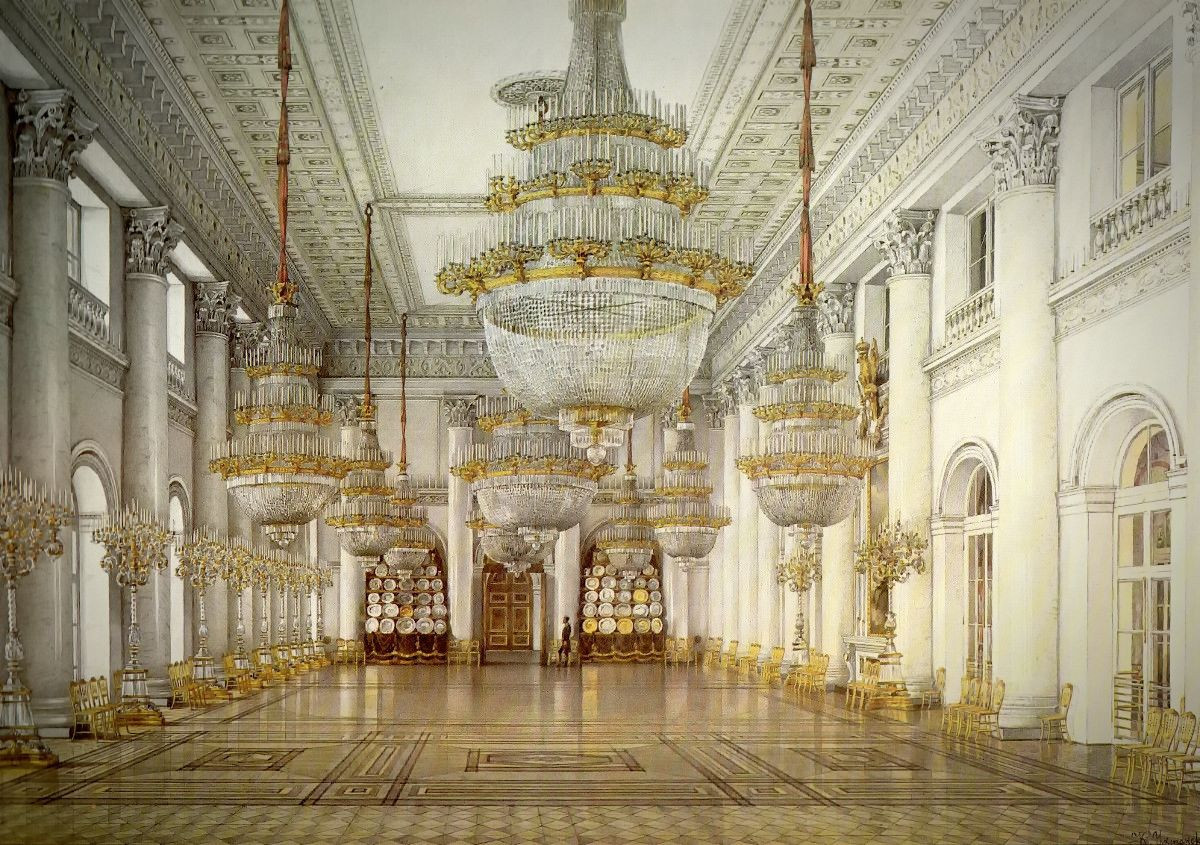 Interiors of the Winter Palace. Nichlas Hall, 1866