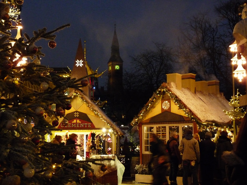 Christmas market in Copenhagen, Denmark. Credit Judith, flickr