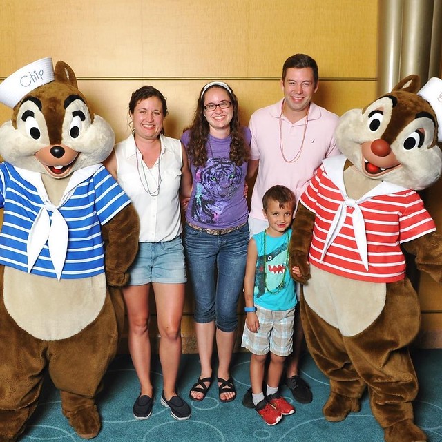 Also saw Chip and Dale! Always a favorite. We danced for our photo.