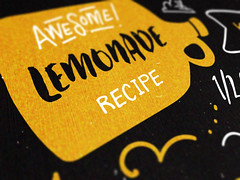 A type-based lemonade recipe card