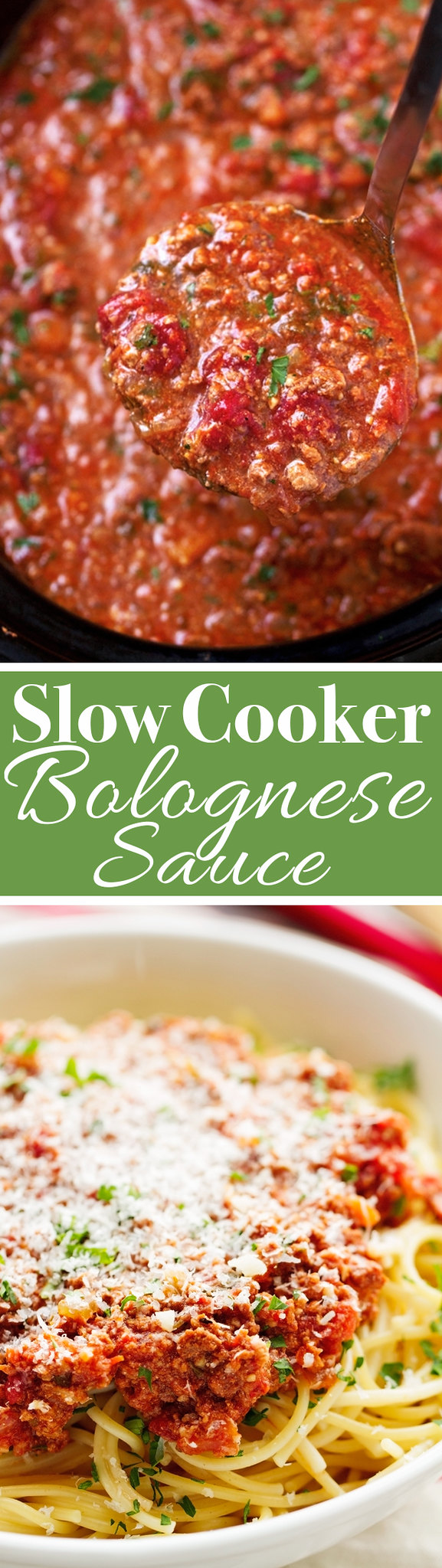 Slow Cooker Bolognese Sauce - made with simple ingredients but it's the best meat sauce you'll ever experience! #meatsauce #bolognesesauce #slowcooker #slowcookerbolognesesauce | Littlespicejar.com