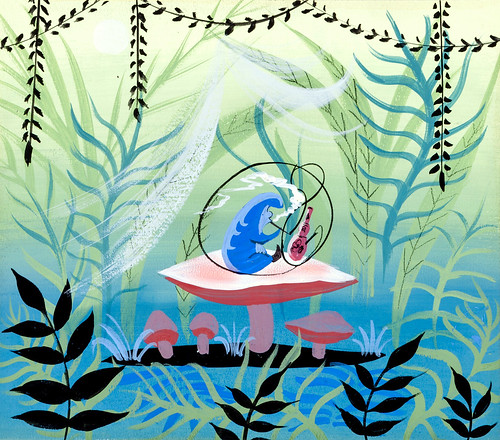 Alice in Wonderland Caterpillar concept art by Mary Blair