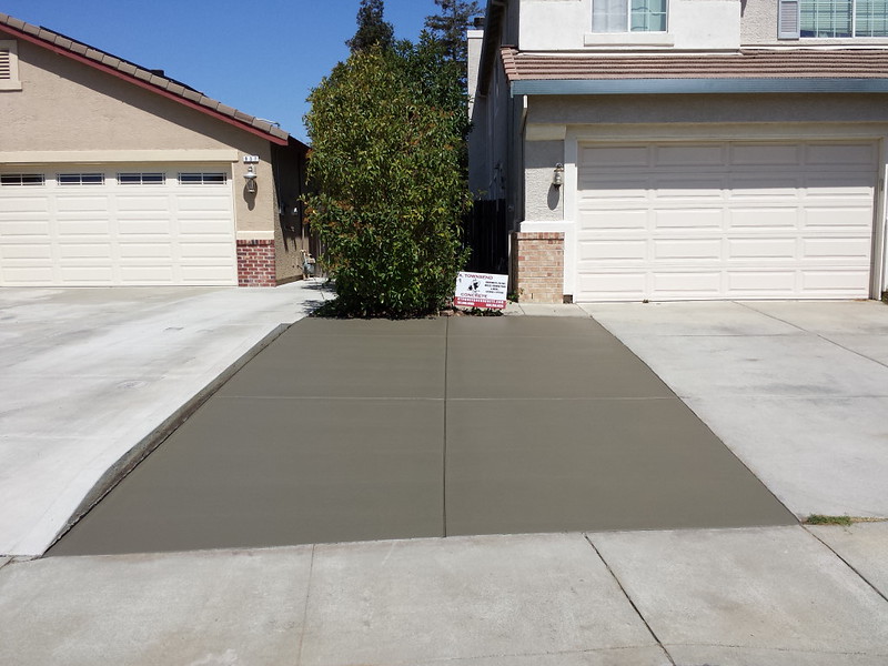 Broom Finish Concrete Driveway Extension In Vacaville