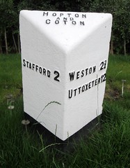 Staffordshire Mile markers, Boundary Stones and Finger Posts