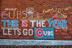 Chicago Cubs Wrigley Field 2016 World Series chalk graffiti