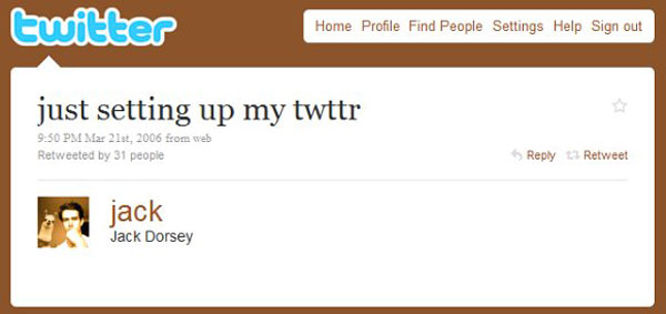 Internet First tweet by Jack Dorsey