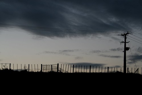 sunset silhouette clouds canon fence moody overcast ridge powerline 1855mm orewa 400d