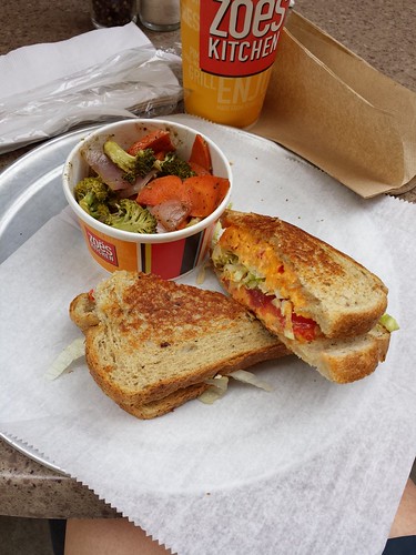 Zoe's Kitchen: Pimento Grilled Cheese on Rye with Lettuce & Tomato