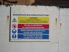 Belmont Row Works - Belmont Row - Dangerous Building / Structure - sign