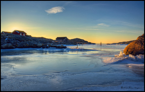 winter sunset ice is hdr solnedgång tjörn björholmen