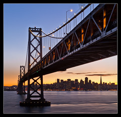 Under the Bay Bridge (San Francisco at sunset)