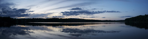 sunset panorama reflection nature water landscape