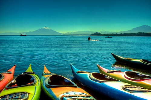 lake southamerica landscape volcano kayak puertovaras lagollanquihue volcanosorno